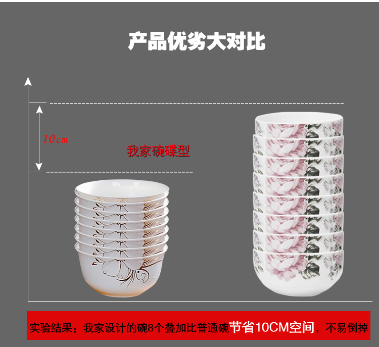 祥鸿德景德镇骨瓷餐具碗碟套装28头 JS-WDP A款
