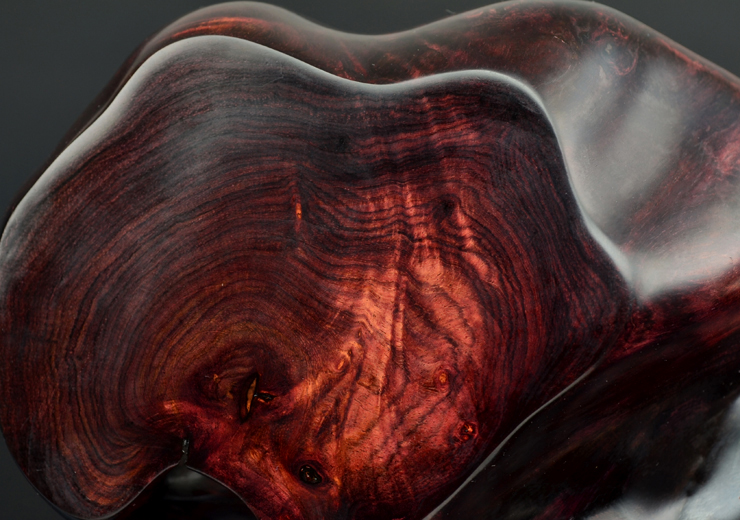 鸿木斋 百吉雕刻海黄纯紫油梨沉水老树根笔洗