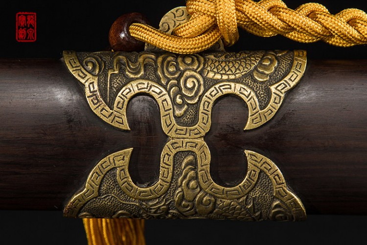 正品龙泉宝剑 张叶胜大师手工收藏品 百炼花纹