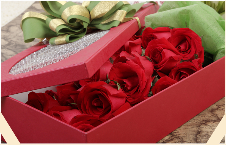 红玫瑰礼盒性价比 红玫瑰鲜花礼盒速递质量好