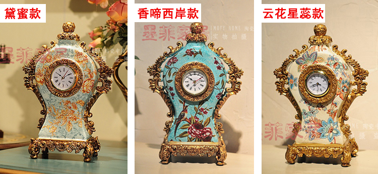 墨菲 香啼西岸 欧式宫廷古典时尚创意树脂座钟家居装饰品工艺品摆件 香啼西岸款