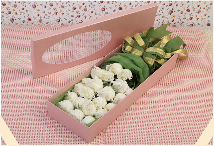 21朵白玫瑰礼盒 送领导送长辈探望节日生日祝
