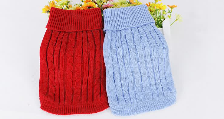 彩屋草条手工编织宠物<em>毛衣</em>宠物衣服小狗衣服泰