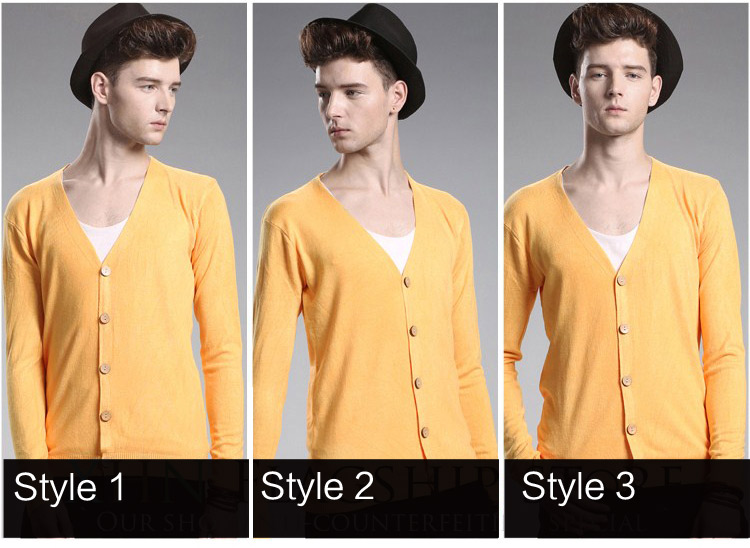 新款秋装<em>男士V领开衫</em>毛衣针织衫 休闲韩版线衣