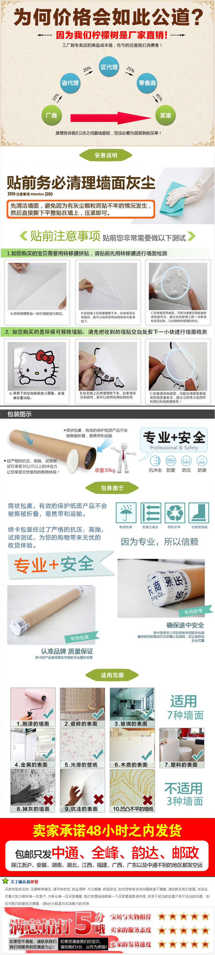 柠檬树 可移除墙贴踢脚线腰线地脚线 客厅卧室墙贴纸 可贴长116cm建议2套 中