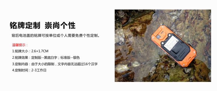 乐目(OINOM) LM126三防手机  移动联通2G 双卡双待 个性定制 户外水上漂手机 橙黑