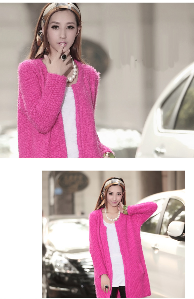 里格彼岸 2013秋冬新款<em>淑女</em>羊仔毛纯色<em>开衫</em>胸