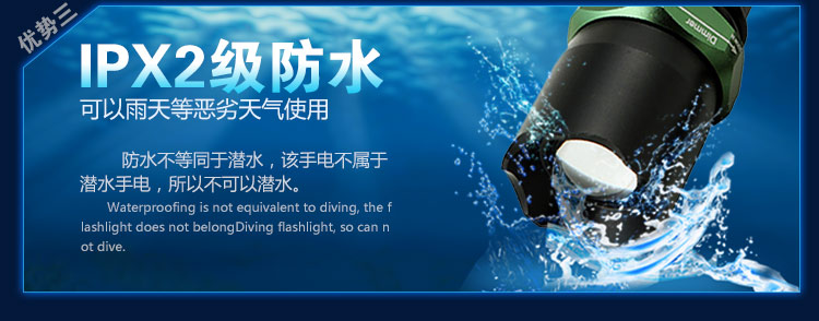 亚马逊应急灯照明LED强光手电筒充电远射防水家用消防手电A7-1 塑料开关 豪华版