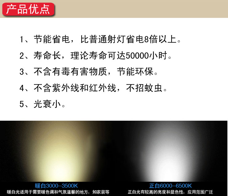 山沃照明GU10射灯LED灯AC220V/3W节能灯卡口灯杯（5只装） 暖白光