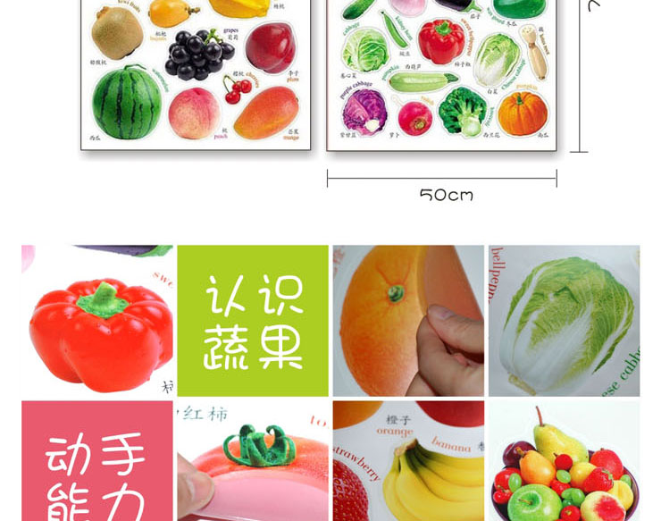 
                                        忆美特 DIY墙贴画 儿童房装饰贴纸 0-3岁婴幼儿启蒙教育 早教认知贴图 4件套                