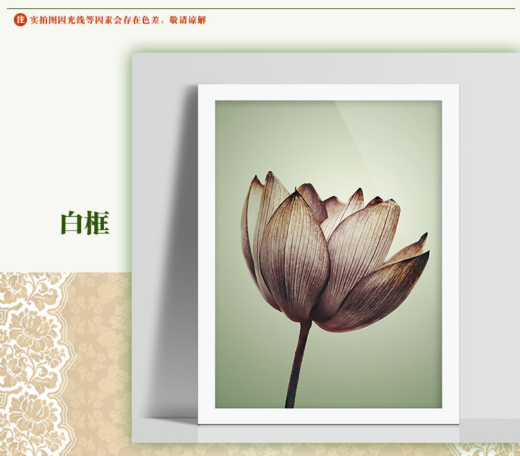 百易尚品个性创意客厅卧室餐厅实木有框装饰画挂画壁画 B款黑框 30*40cm