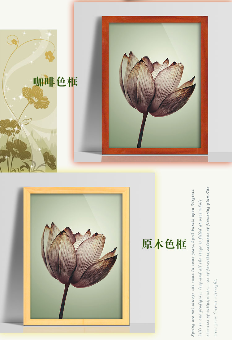 百易尚品个性创意客厅卧室餐厅实木有框装饰画挂画壁画 B款黑框 30*40cm