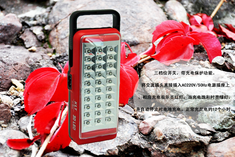 快灵通KLT 应急灯30颗灯芯 家用停电强光应急灯 户外照明必备探照灯 白