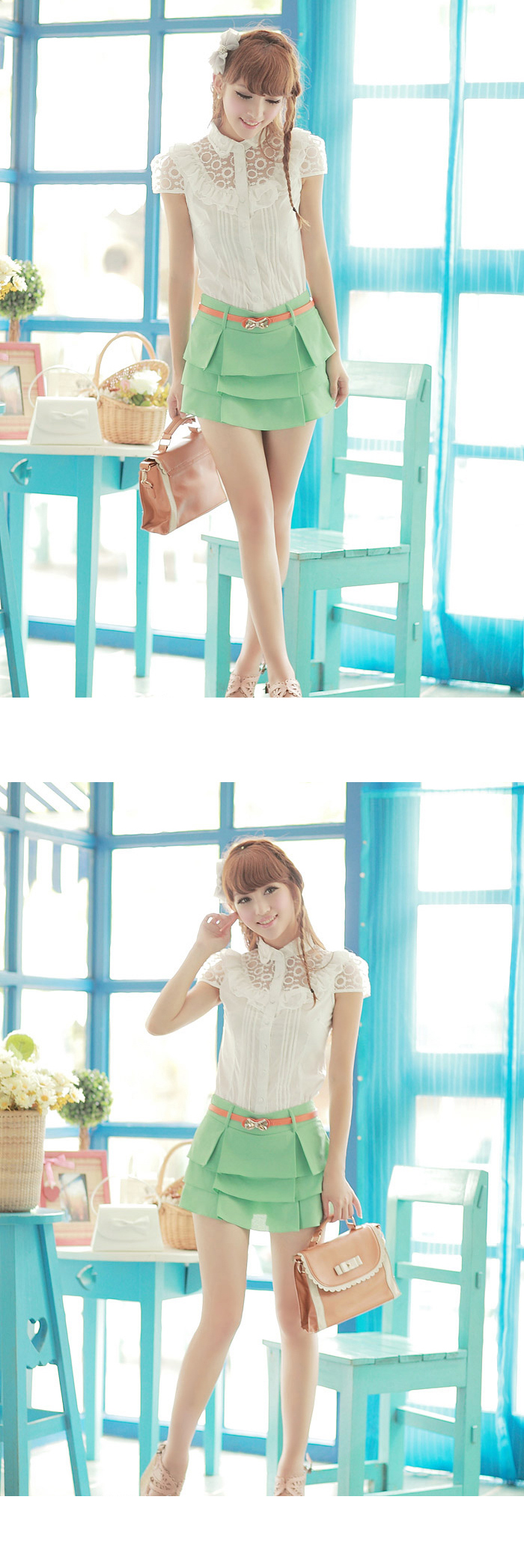 轩薇阁2014<em>夏季清仓女装</em>荷叶边简约甜美裙裤