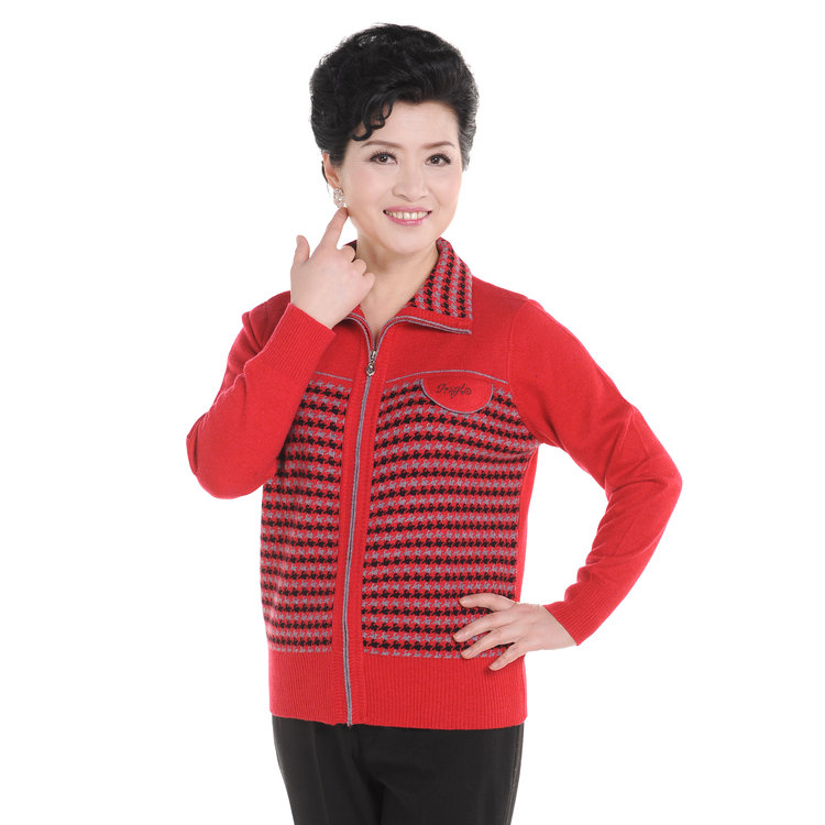 洛依诺 加厚正品羊绒衫新款时尚中<em>老年女式</em>羊