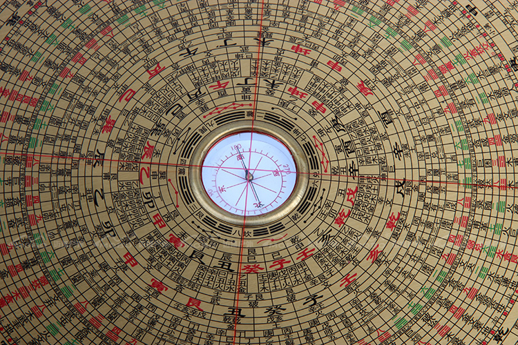 香港产高档纯铜面板罗盘测量方位吉凶罗经仪家