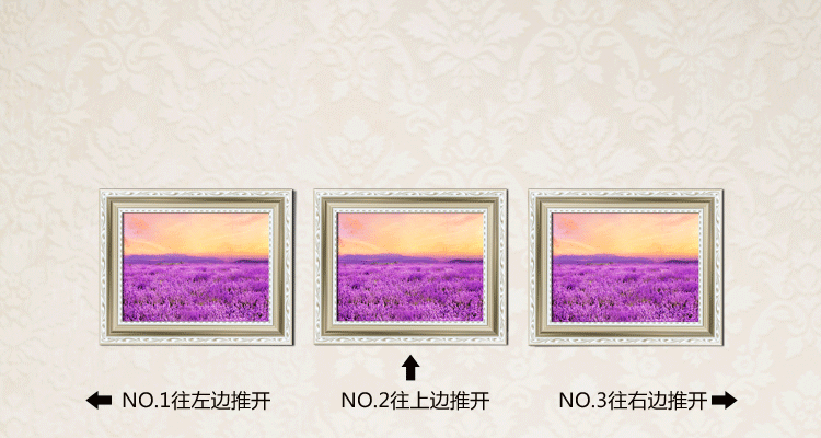 润格电表箱推拉装饰画配电箱遮挡电闸壁画客厅墙画美克美家风格RG327 九鲤戏珠 40*50右边开