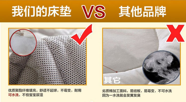 卡缦家纺 塌塌米软床垫子 单人双人 塌塌米薄型软床垫(花色随机) 180cm*200cm