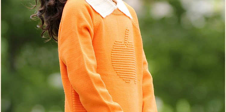 女童<em>毛衣</em>春装新款 童装女<em>儿童</em>翻领编织<em>毛衣女</em>