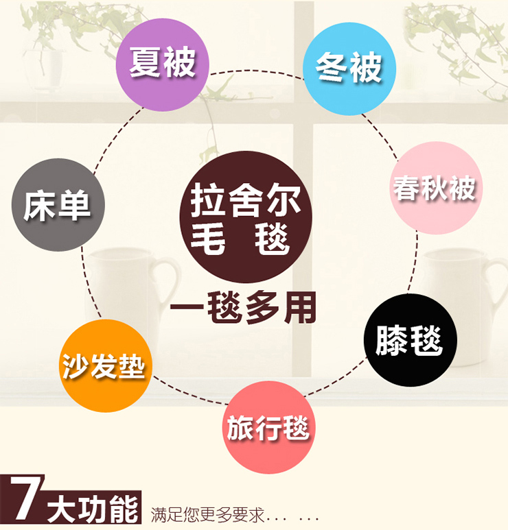 卡缦家纺 双面拉舍尔毛毯 10斤玫瑰满园 200*240cm