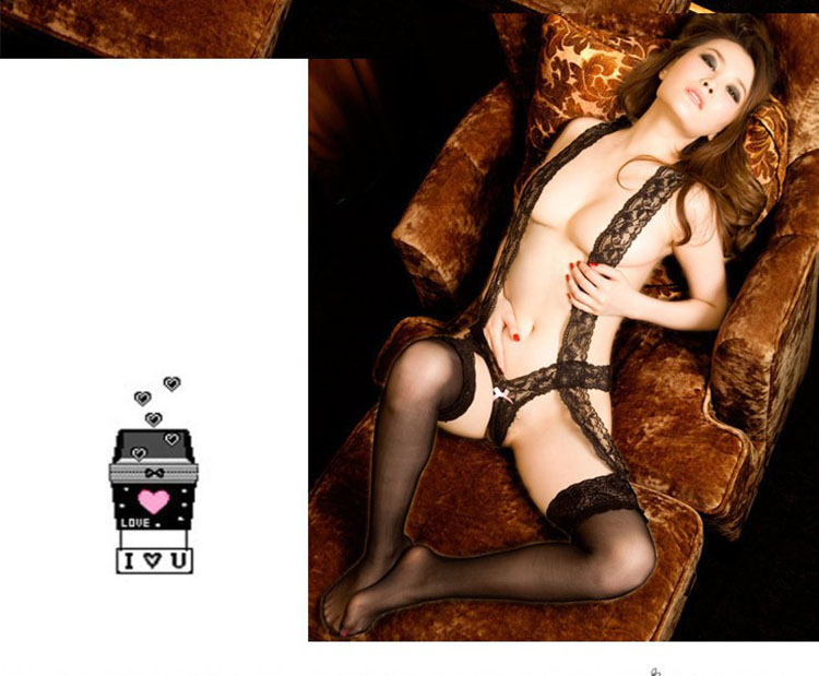 夜火丁字裤<em>文胸</em>套装<em>文胸吊脖</em>丝袜带制服诱惑[