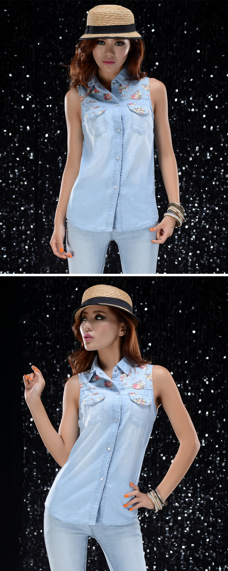 20Asanall 2014春夏装薄款<em>女装马甲</em> 仿天丝牛