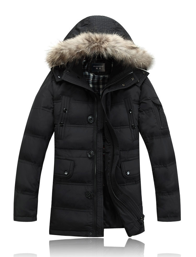 端麦2013冬装新款加厚大码男士羽绒服高档貉