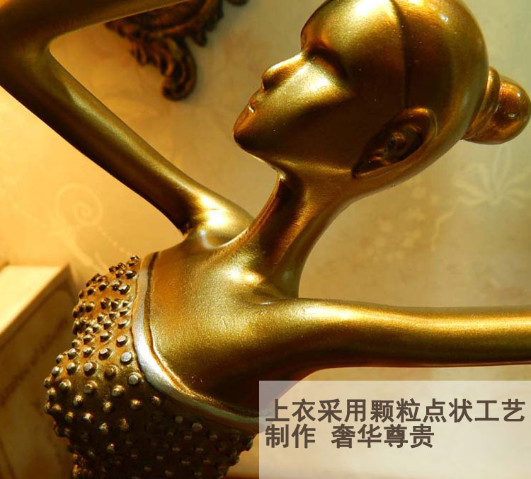 
                                        Lmdec 欧式美女软装饰品 客厅创意摆件家居饰品 古典孔雀舞女人物雕塑 艺术玄关摆设                