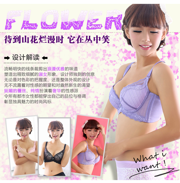 <em>浪漫春天</em>新款 蕾丝文胸 <em>调整型文胸</em>收副乳 聚拢