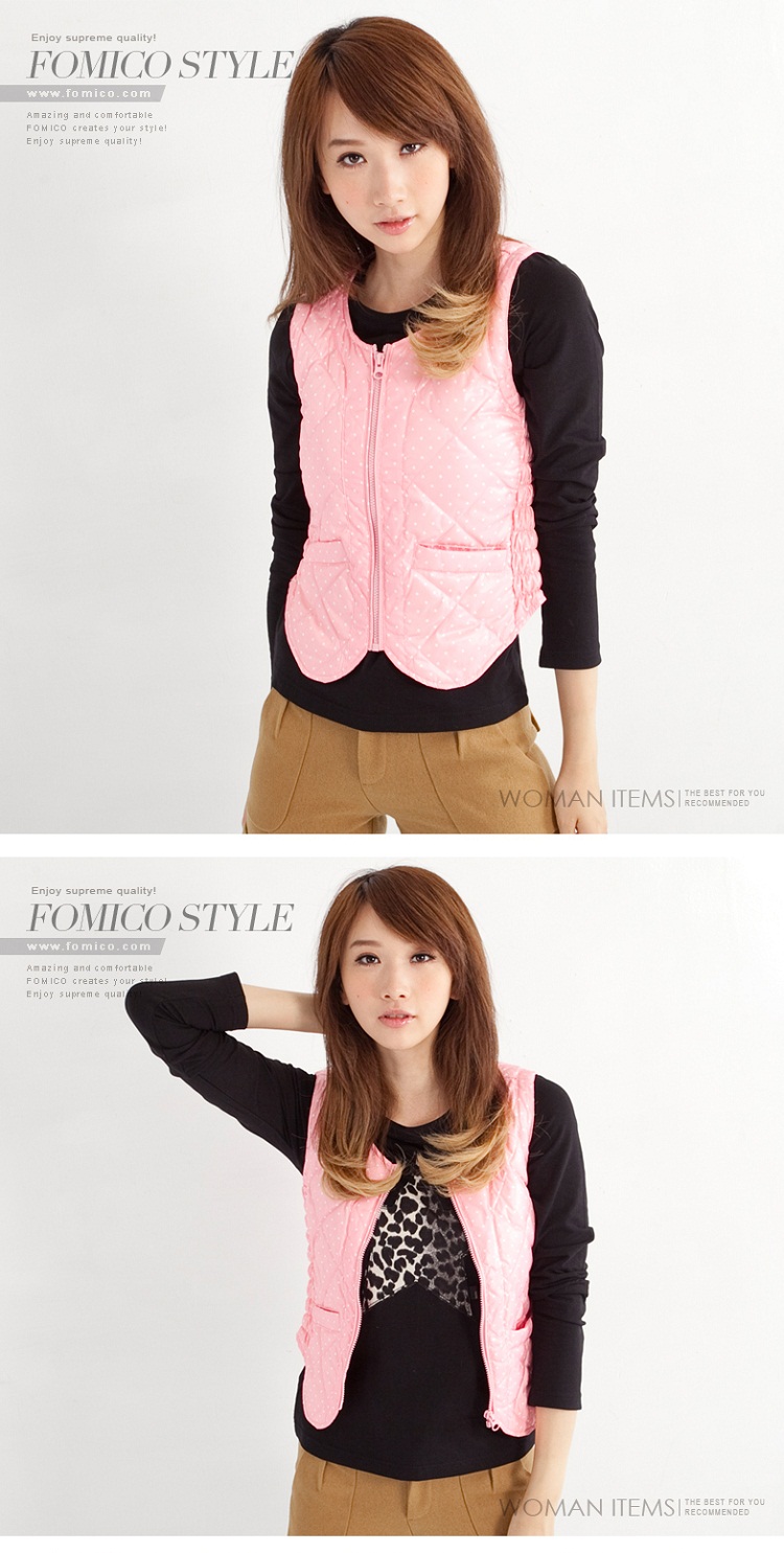 法米特 新款<em>女马甲</em>时尚<em>羽绒内胆</em>波点<em>打底</em>背心
