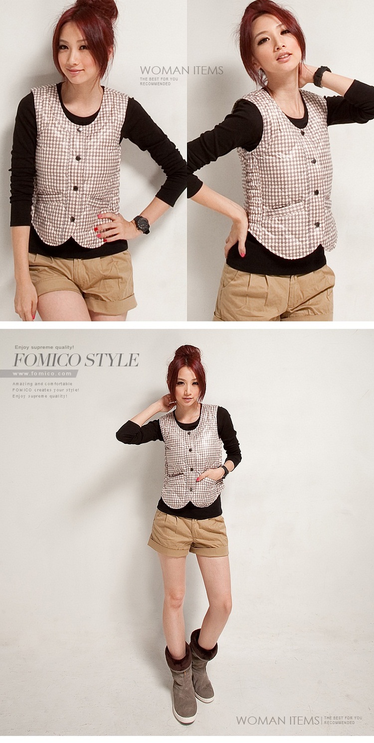 法米特 新款<em>女马甲</em>时尚<em>羽绒内胆</em>波点<em>打底</em>背心