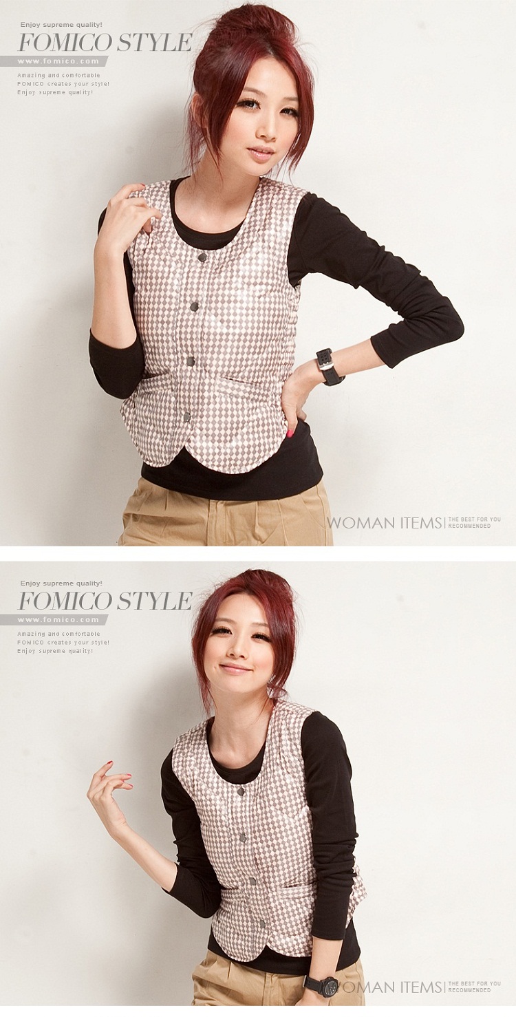 法米特 新款<em>女马甲</em>时尚<em>羽绒内胆</em>波点<em>打底</em>背心