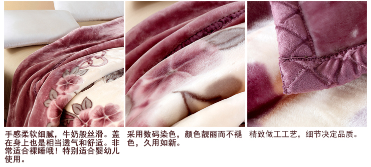 卡缦家纺 双面拉舍尔毛毯 10斤玫瑰满园 200*240cm