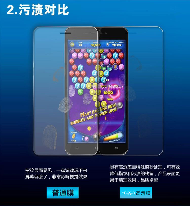 YOMO 适用于华为荣耀3X G750手机高透防刮