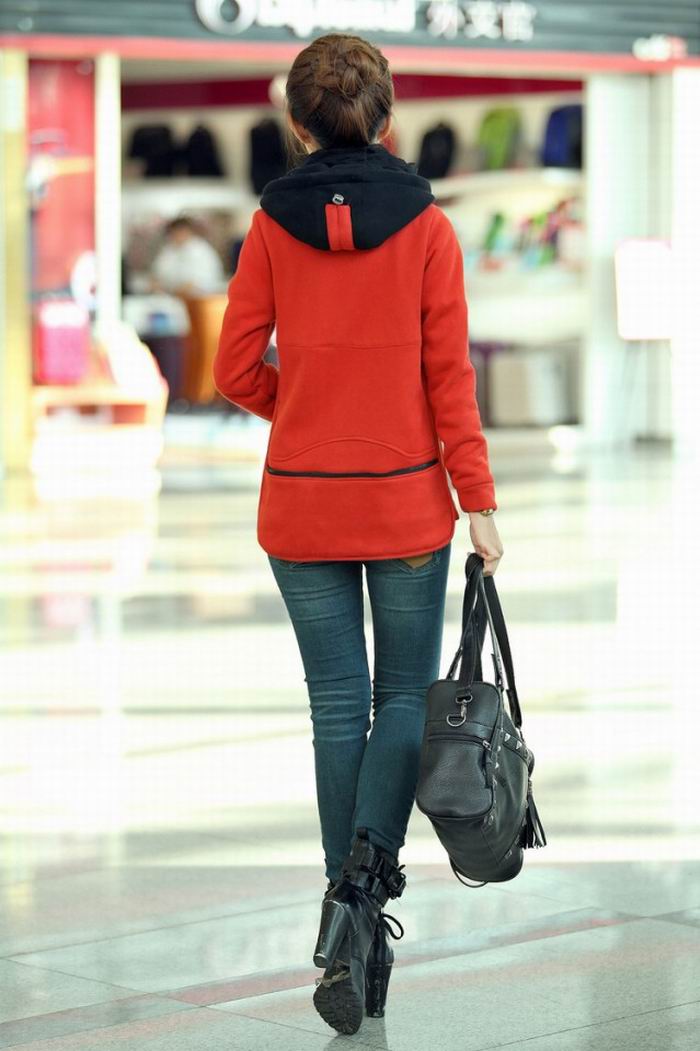 欧诗罗兰2013大码<em>开衫</em>女装加厚中<em>长款卫衣</em>女