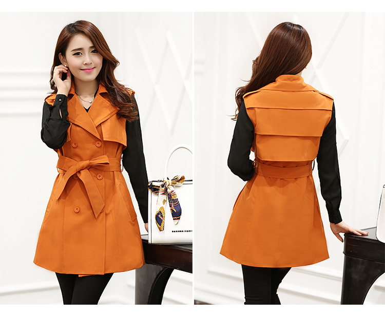 希娅 2013秋装新款 <em>中长款</em>无袖<em>女式</em>风衣<em>马甲</em> 韩