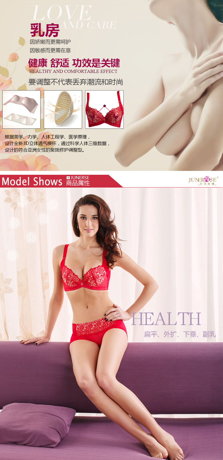 送配套内裤六月玫瑰刺绣梅花<em>文胸</em>3/4<em>中模杯</em>聚
