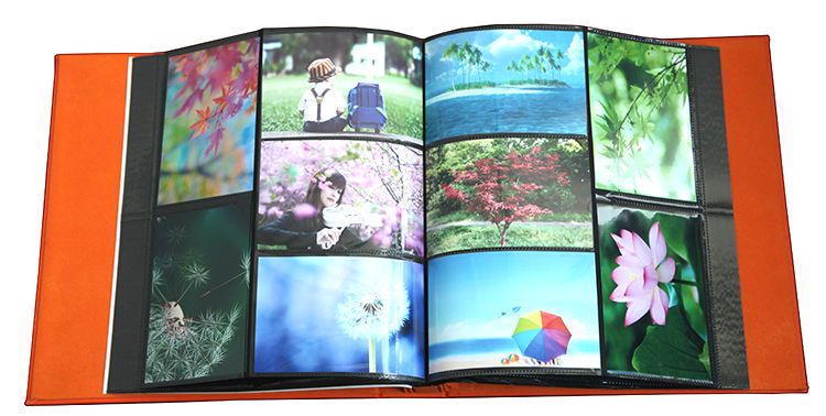 竹取相册创意礼品大容量6寸皮面绣花创意礼品册/插页相册/影集礼品册 黄色 6寸360张