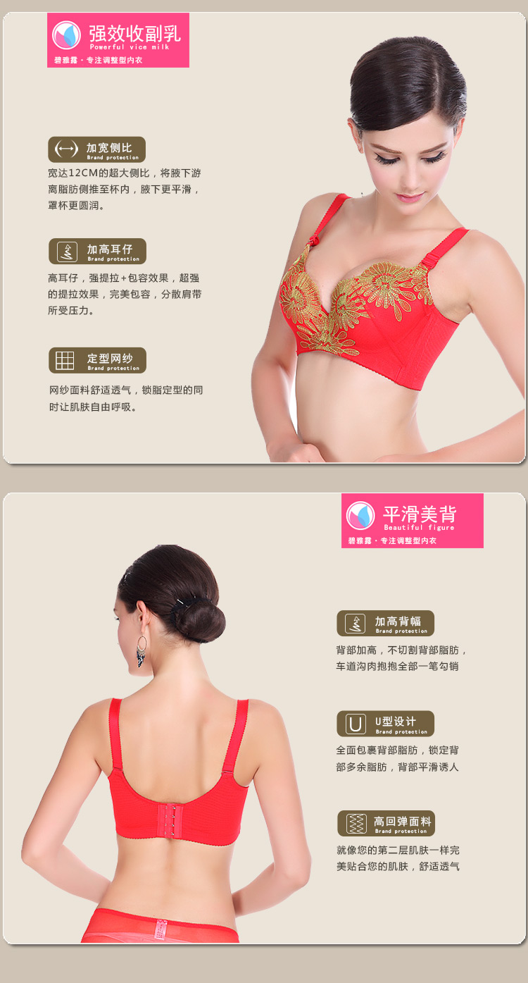 碧雅露2014新款聚拢<em>文胸罩杯</em>内衣纯棉透气刺