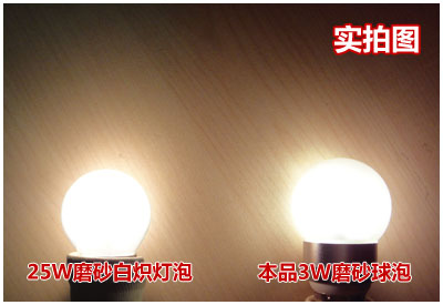 
                                        倍靓照明 LED全新技术360度仿白炽灯泡 E27 3W QP03G03AB 暖黄 磨砂罩                