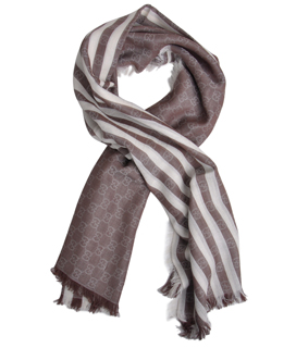 GUCCI古驰男士新款双G互扣图案纯棉围巾280