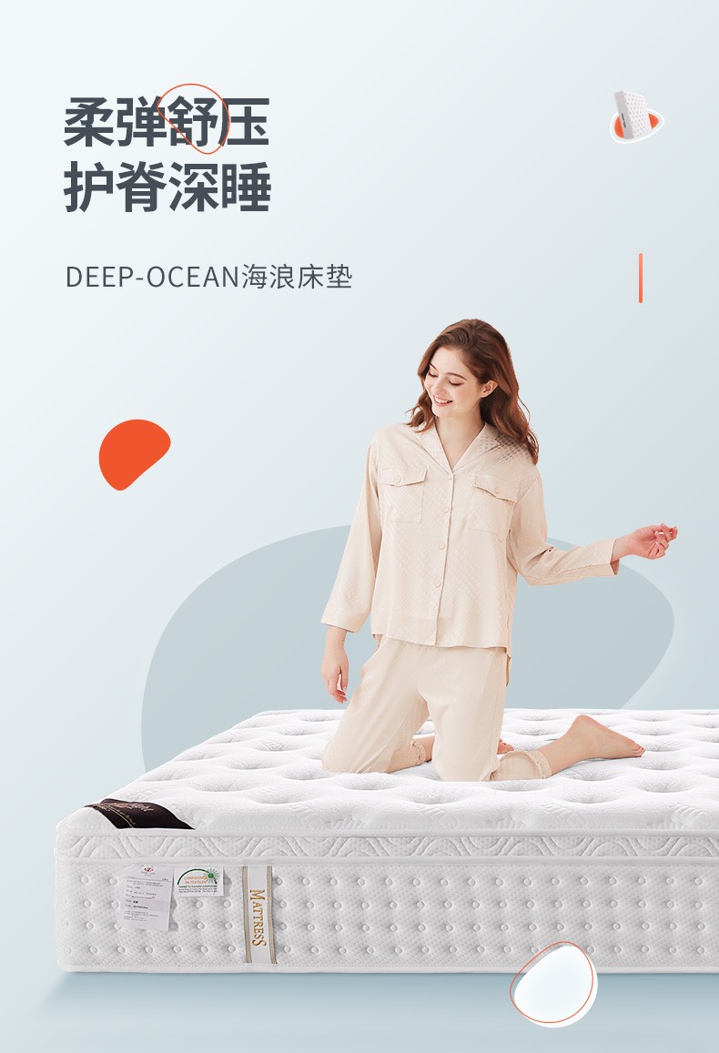 Sweetnight 乳胶床垫30cm加厚独立弹簧床垫子 偏软酒店款床垫可定制尺寸 1.8米*2米