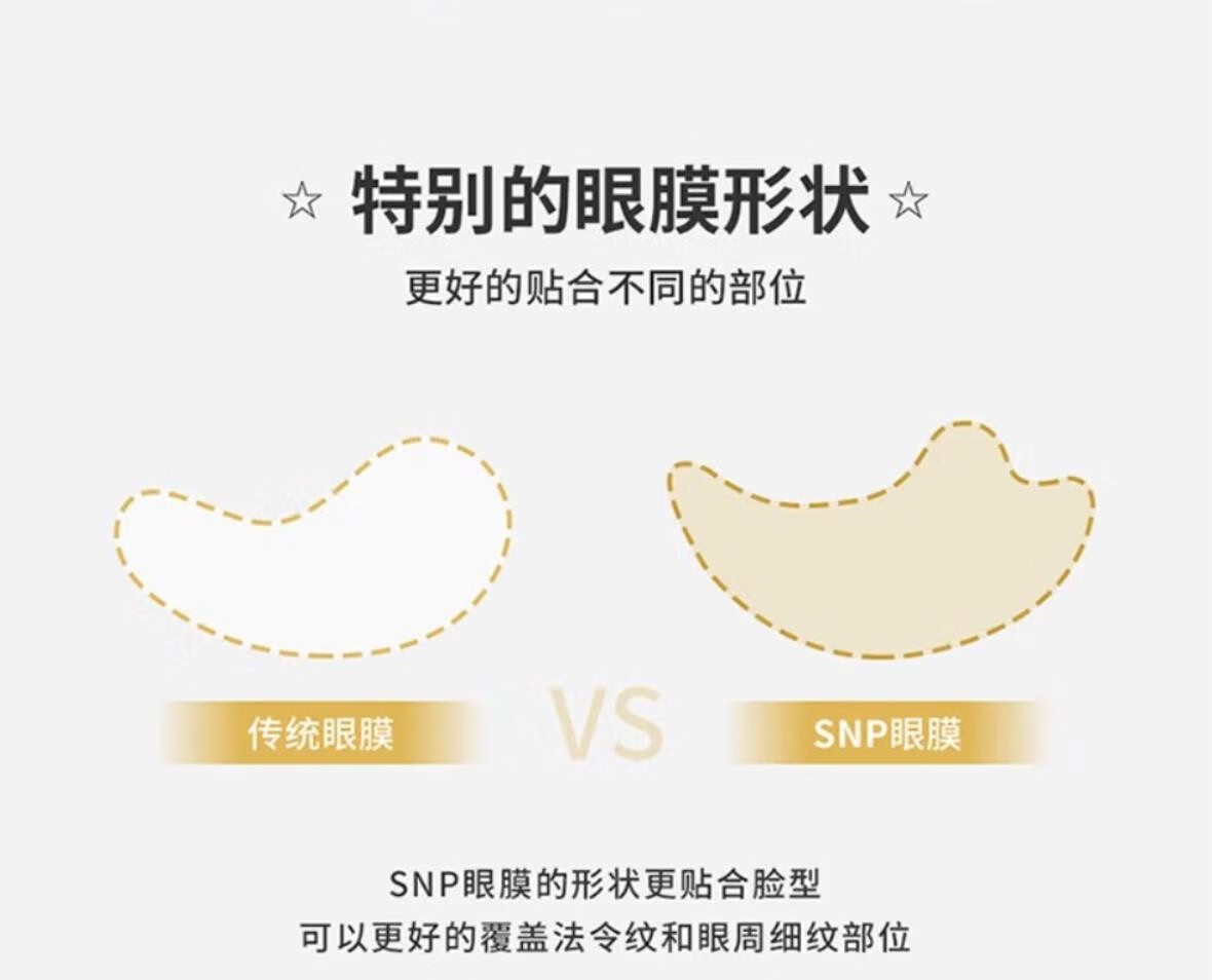 爱神菲（SNP）韩国SNP爱神菲胶原蛋白抗皱眼膜60片补水淡化眼袋黑眼圈海洋燕窝 金色-胶原蛋白眼膜