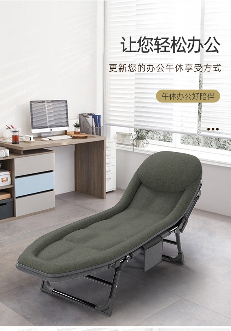 折叠床单人床办公室躺椅午休床午睡折叠床陪护简易便携行军床便携多功能单人行军床办公室午睡床陪护床 【加厚床垫60CM宽】灰色-五档调节