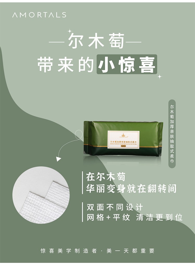 尔木萄（AMORTALS） 加厚卷筒式一次性洗脸巾卷棉柔巾干湿两用化妆棉柔软卸妆棉 【新款】云享绵柔巾（家量装）*2