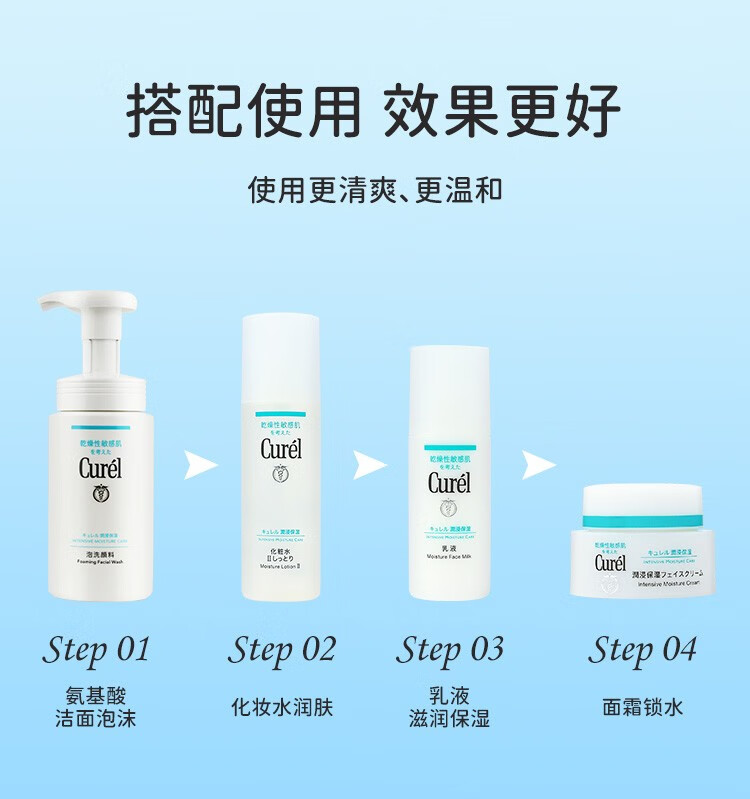 珂润（Curel） 日本润浸保湿洁面泡沫洗面奶150ml 补水保湿敏感肌可用 洁面泡沫洗面奶150ml