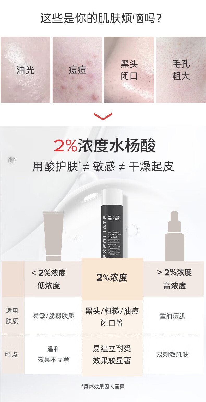 宝拉珍选（Paula's Choice）面部精华系列 控油改善黑头去角质改善毛孔面部精华男女 【油痘黑头】水杨酸精华液30ml