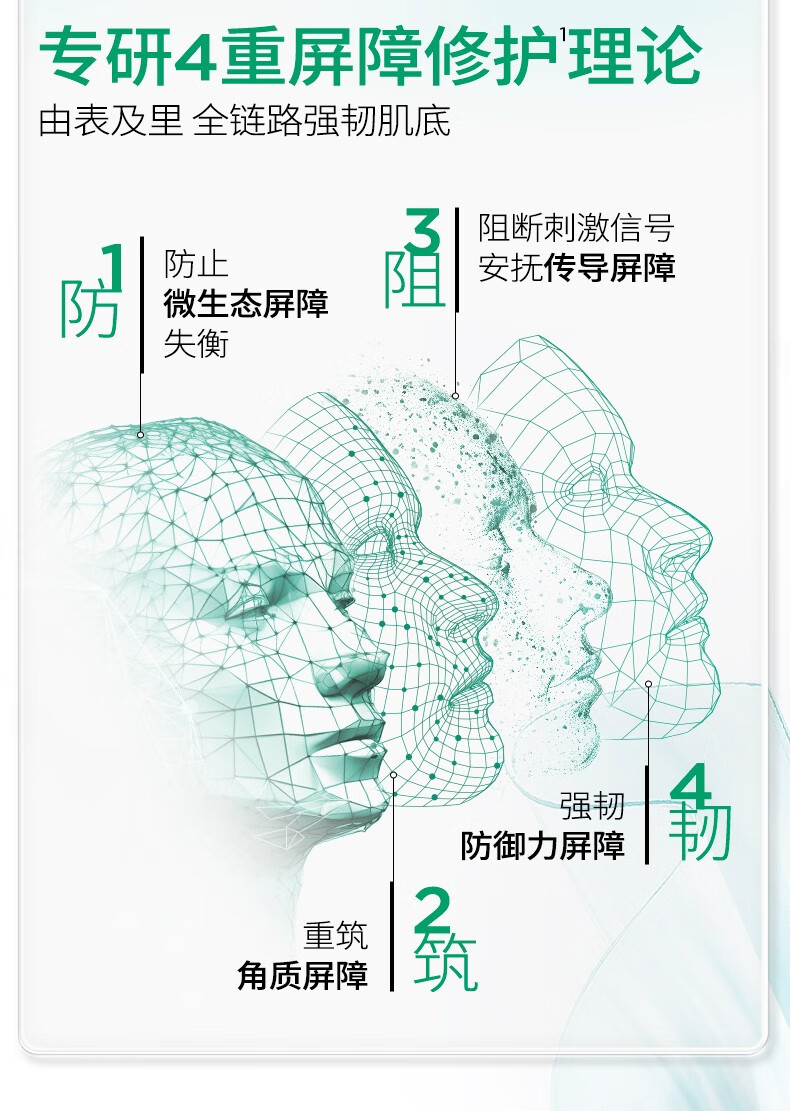 润百颜玻尿酸屏障调理安肌面膜补水保湿修护白纱布涂抹睡眠面膜护肤品女 屏障调理安肌面膜100g
