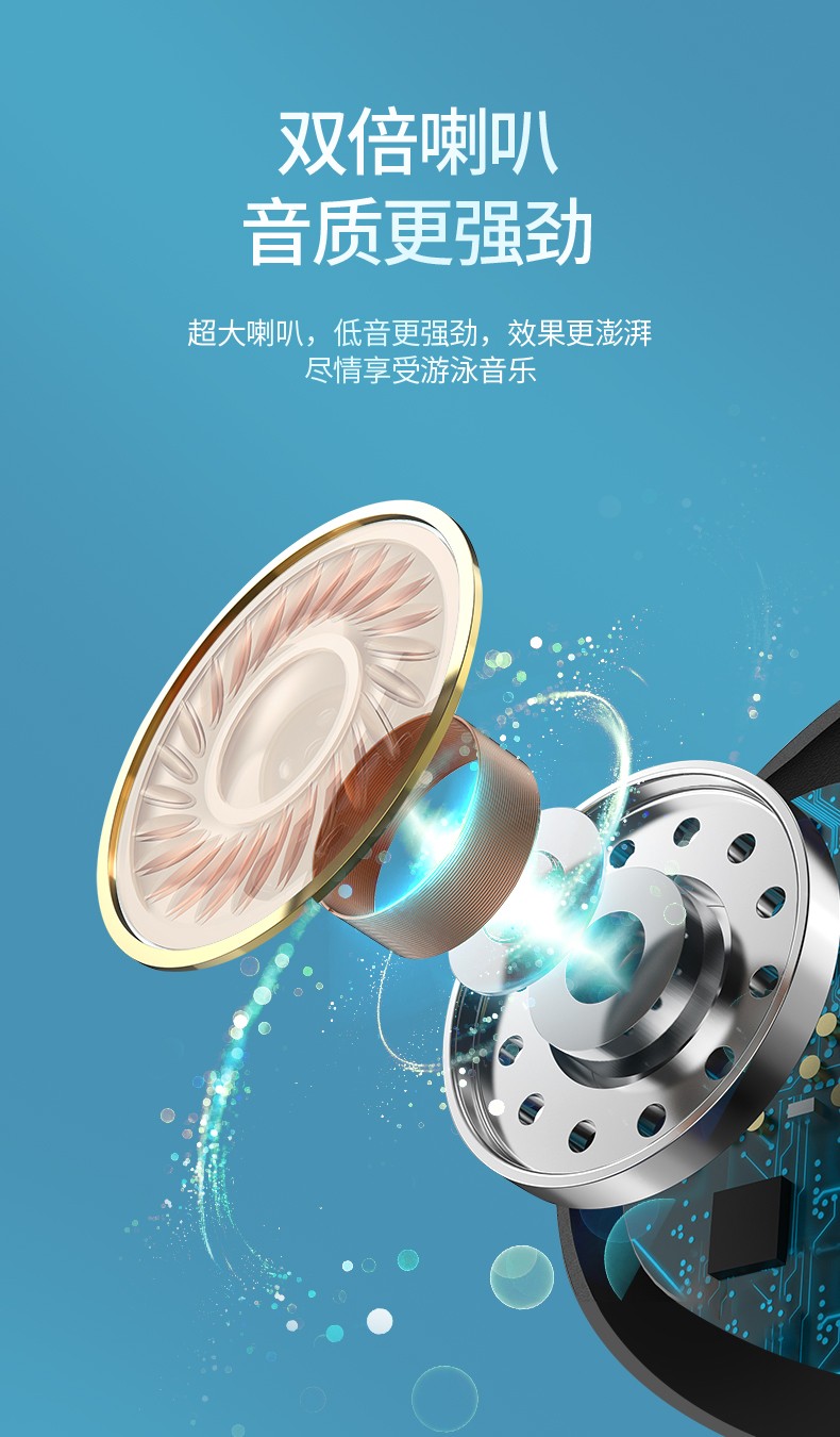 园世骨传导蓝牙耳机无线游泳运动耳机ipx8级防水防汗自带内存水下不