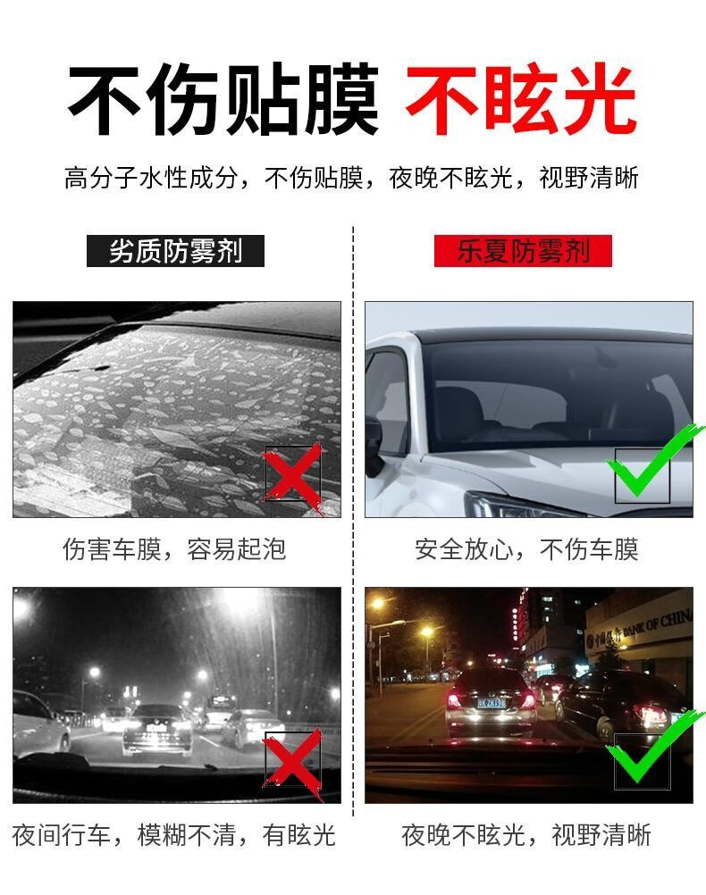 菲脂美妆工具 防雨剂 防雾剂 汽璃长效除雾后镜起 防雨剂+防雾剂 各一瓶